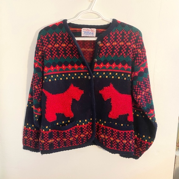 •Vintage• Tally-Ho Scottie Dog Sweater - Picture 1 of 5